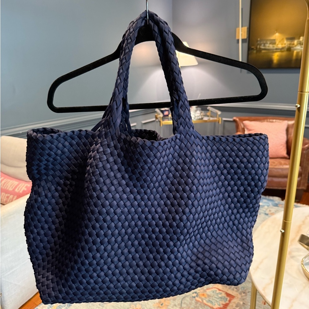 Naghedi Deep Blue Woven Tote